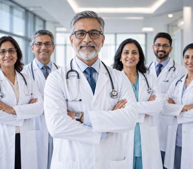 Indian dental and healthcare professionals working together